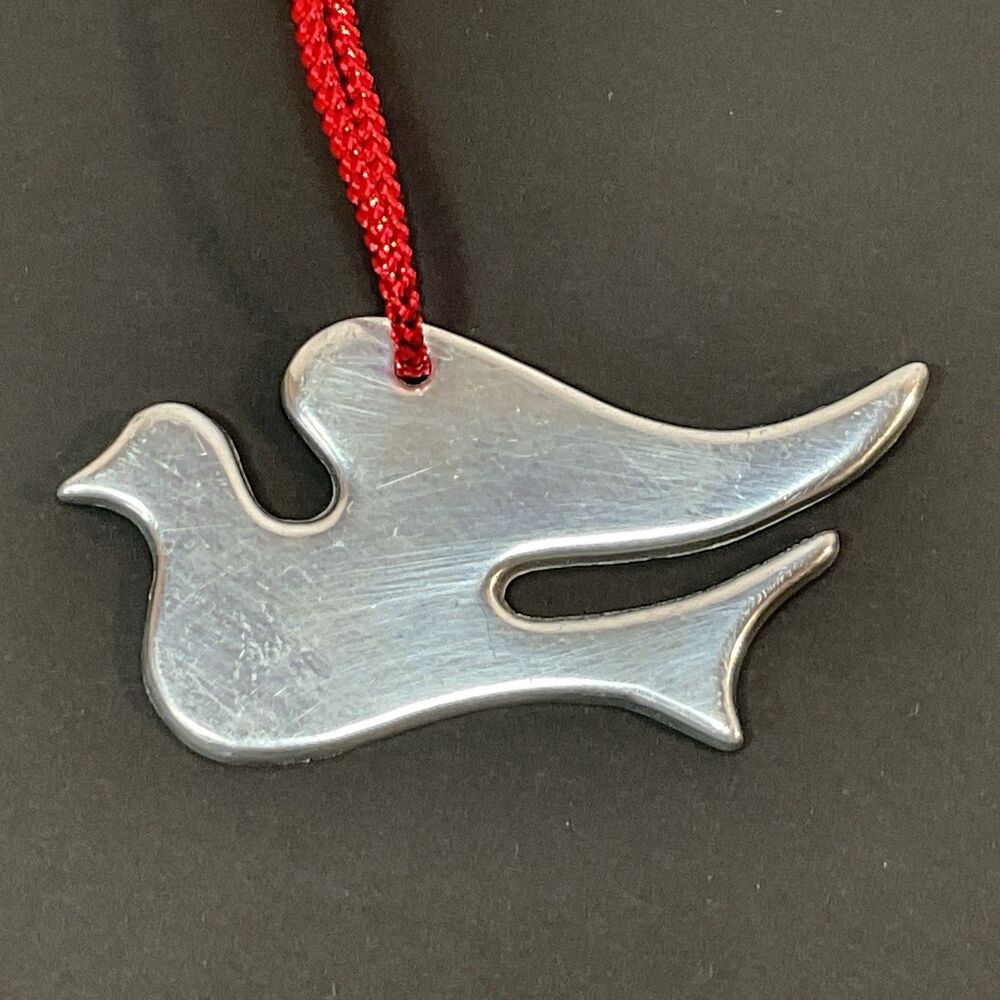 VTG Wilton-Columbia Armetale Pewter Christmas Dove Ornament 1970s